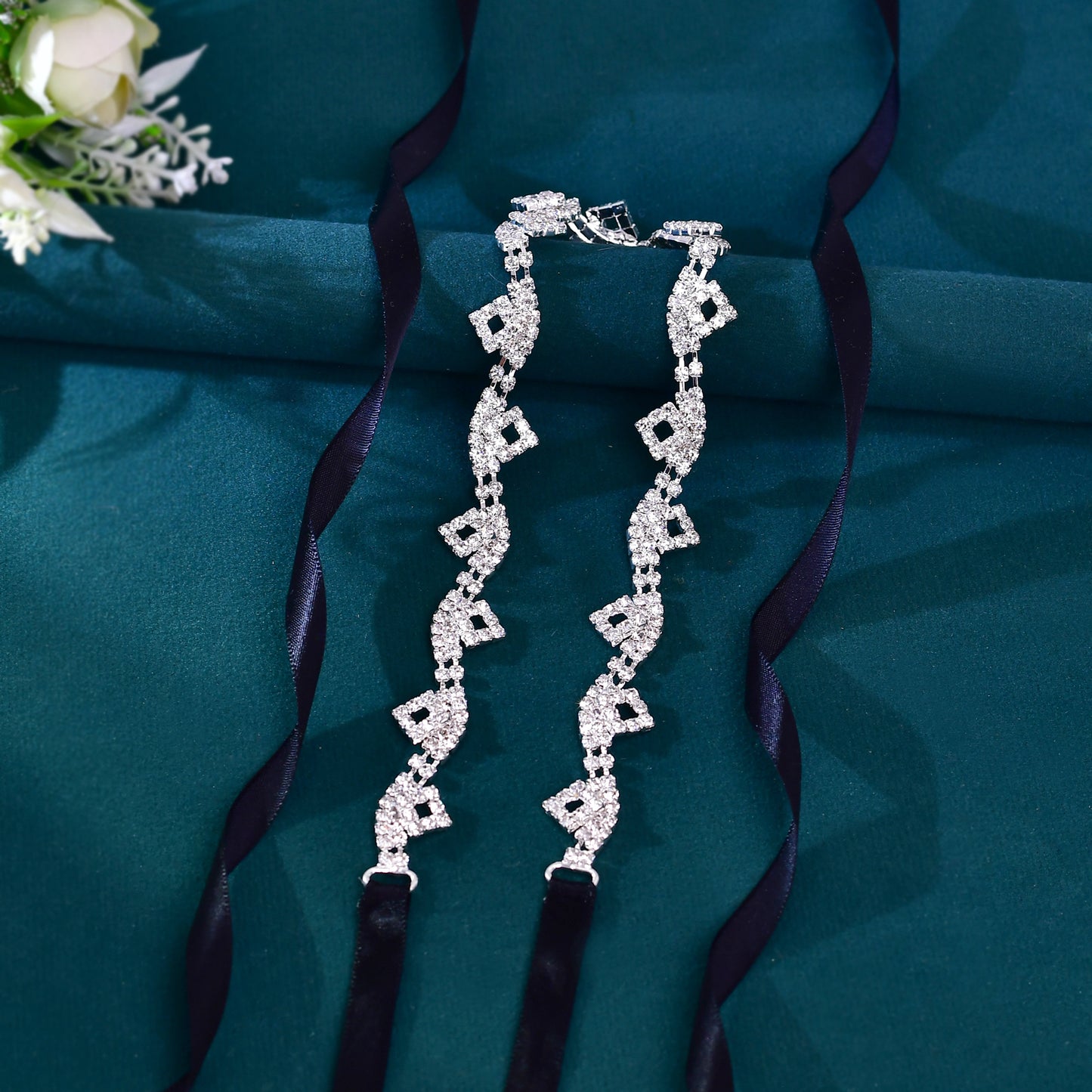 BRIDELLA BS266 Silver Chain Clause Alloy Belt Niche And Exquisite Party Belt