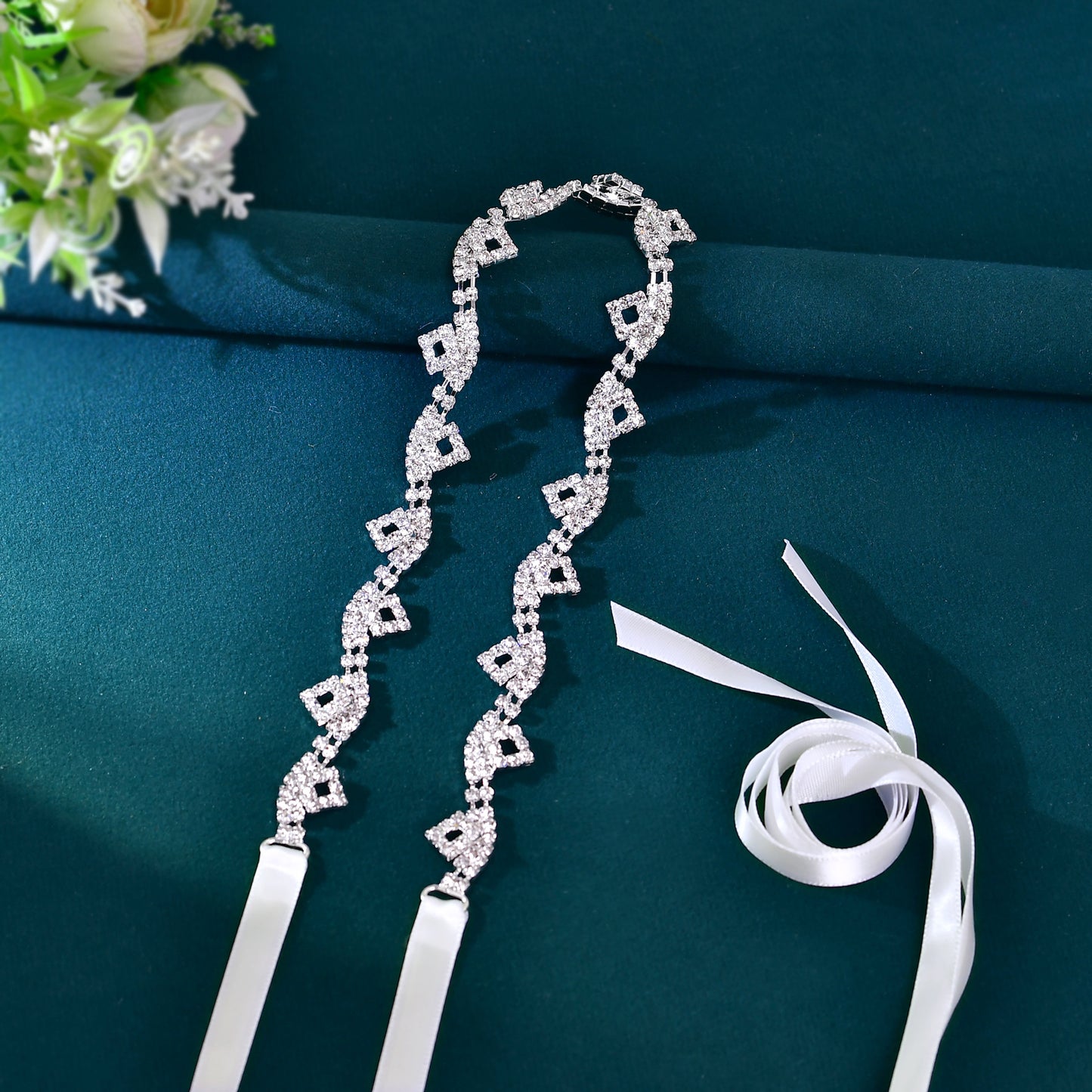 BRIDELLA BS266 Silver Chain Clause Alloy Belt Niche And Exquisite Party Belt