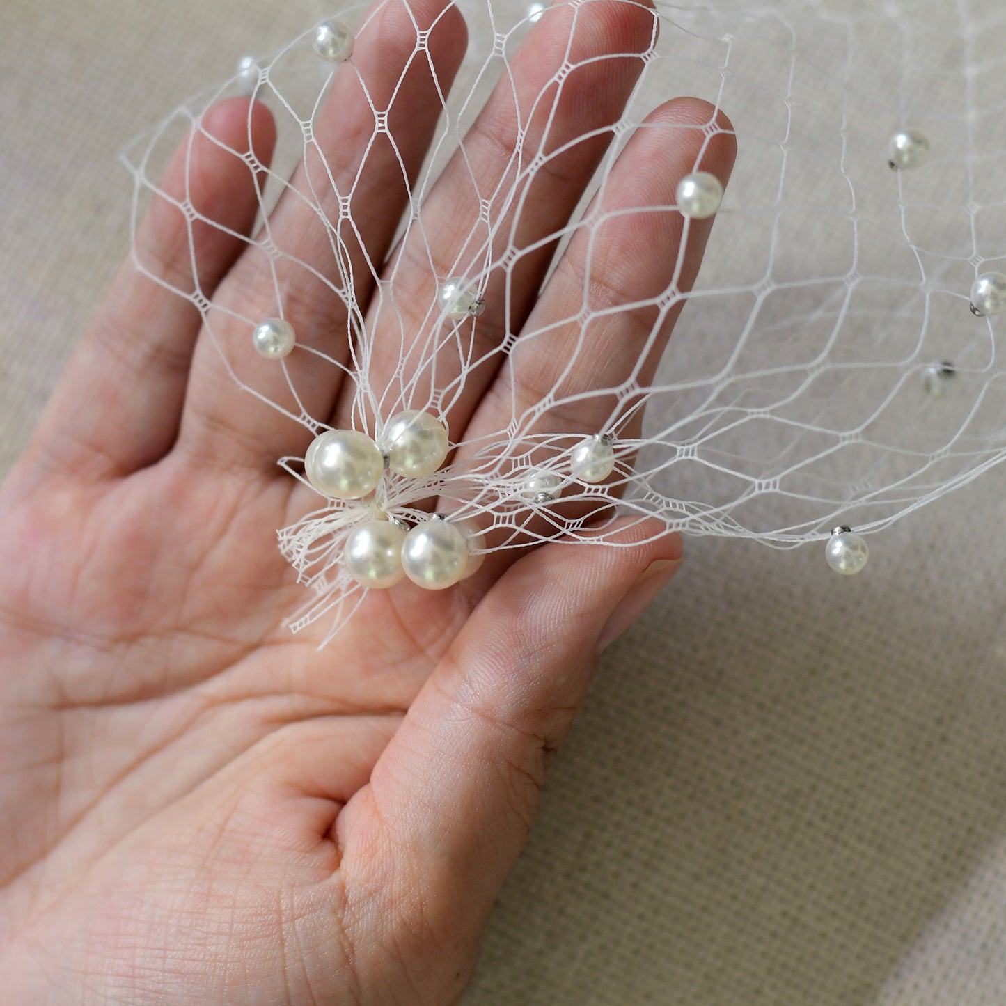 BRIDELLA BMA08 Bride Mesh Mask Veil Wedding Dress Accessories Ball Party Hair Accessories Elegant Headband Veil