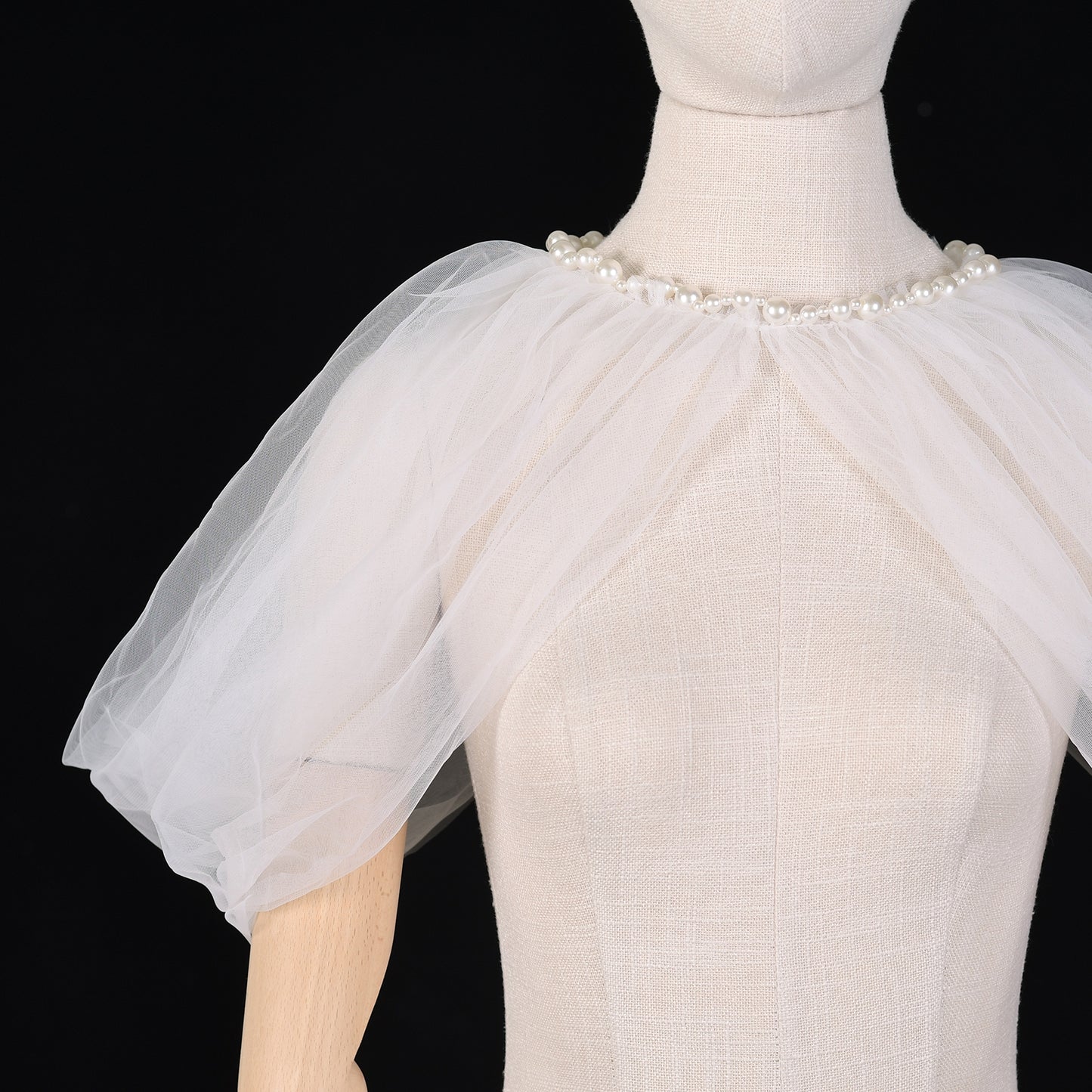 BRIDELLA BVG90 Fashionable Women's Shawl Pullover Off-Shoulder Short Top With Shoulder Covering Decoration