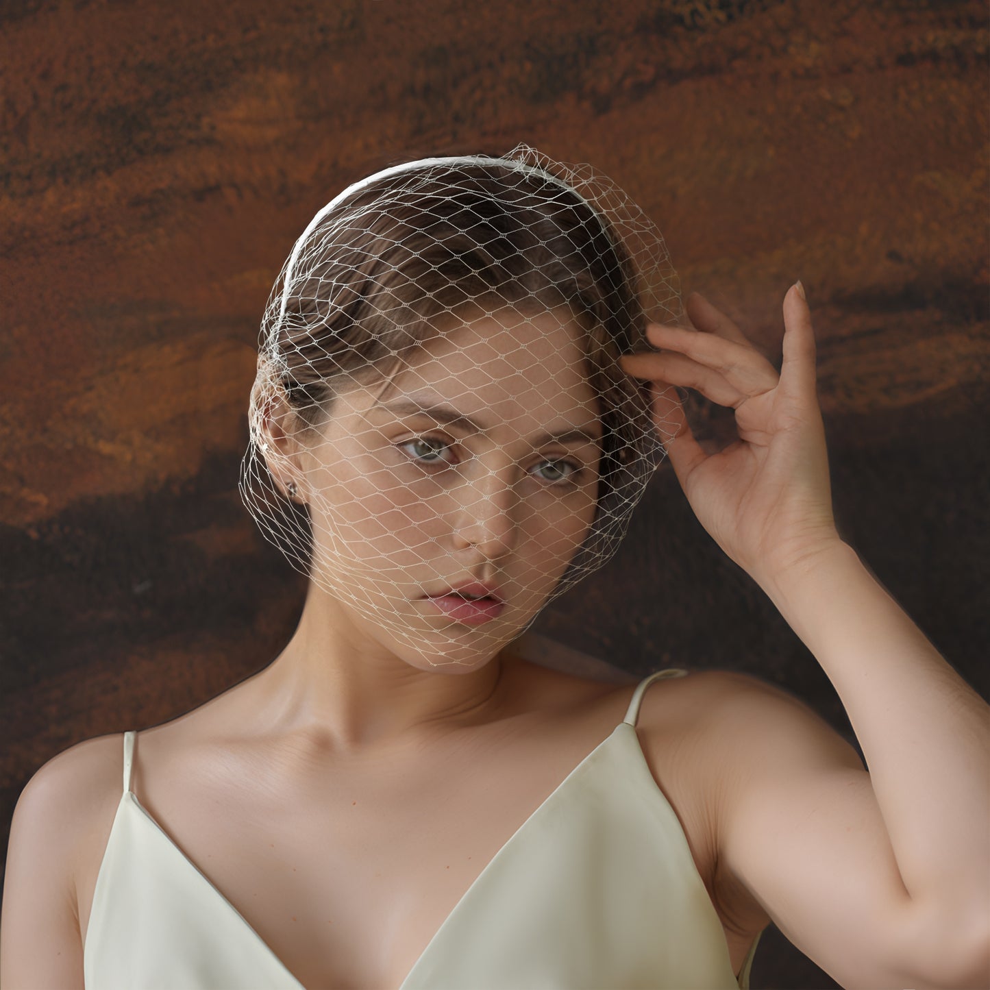 BRIDELLA BVA06A Fashion Simple Bridal Cage Veil Elastic Headband Black Festival Celebration Mask