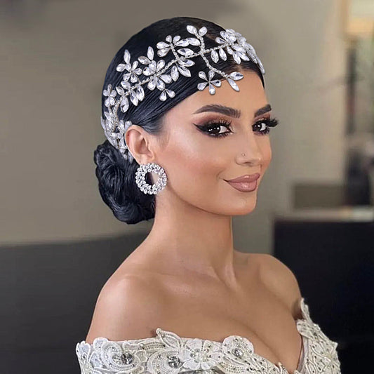 BRIDELLA BHP239 Bride Rhinestone Headband Wedding Headpiece Women Colorful Headwear Bridal Hair Jewelry Headdress Party Tiara