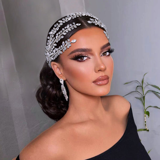 BRIDELLA BHP496 Fashion Woman Headband Rhinestone Bridal Headpiece Wedding Hair Accessories Bride Tiara Pageant Headdresses