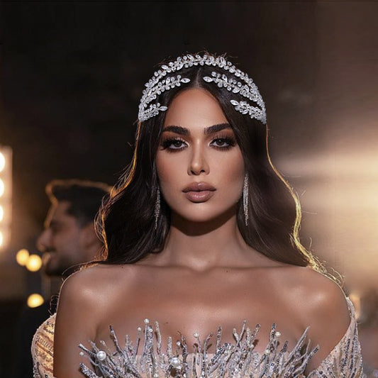 BHP496-S silver rhinestone tiara