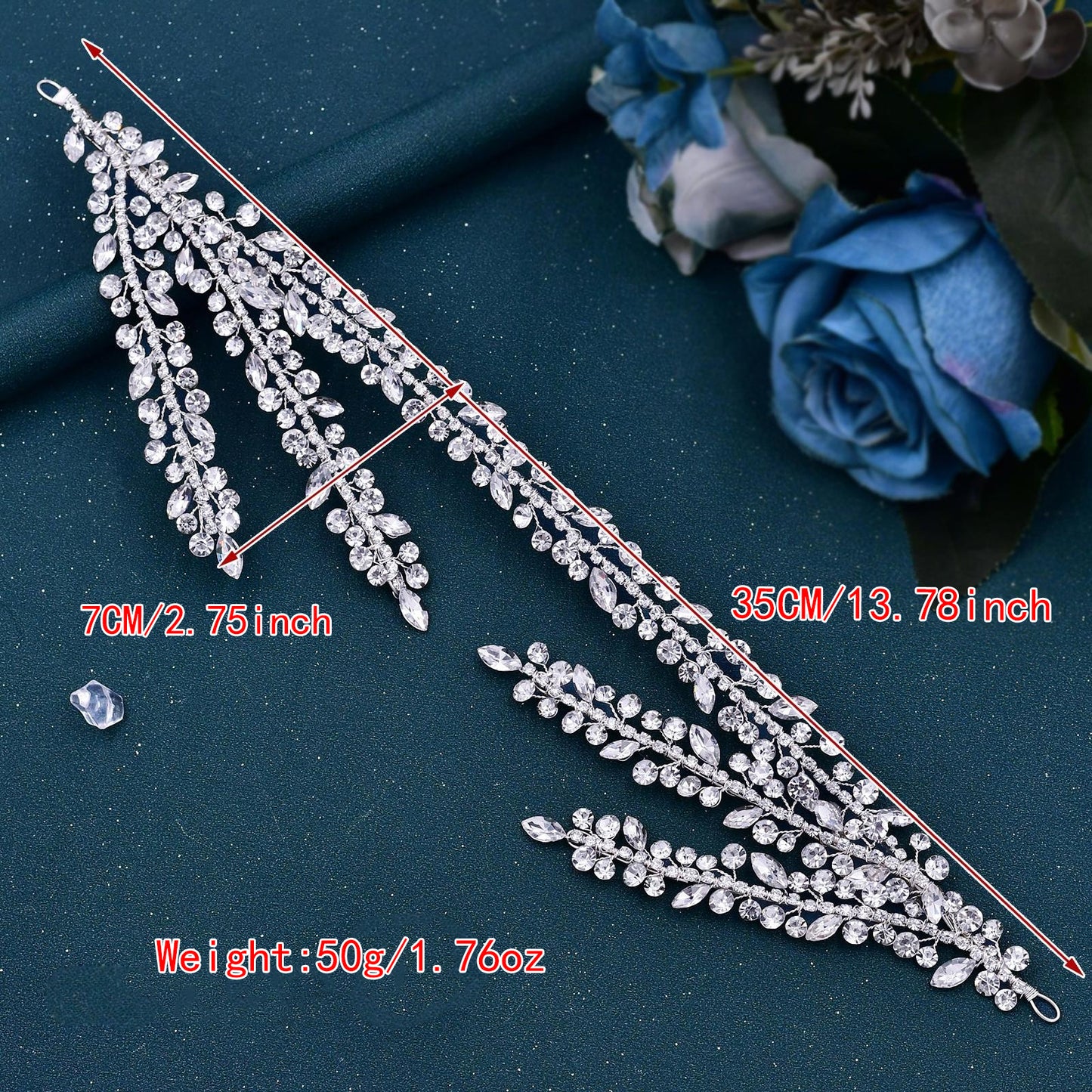 BRIDELLA BHP496 Fashion Woman Headband Rhinestone Bridal Headpiece Wedding Hair Accessories Bride Tiara Pageant Headdresses