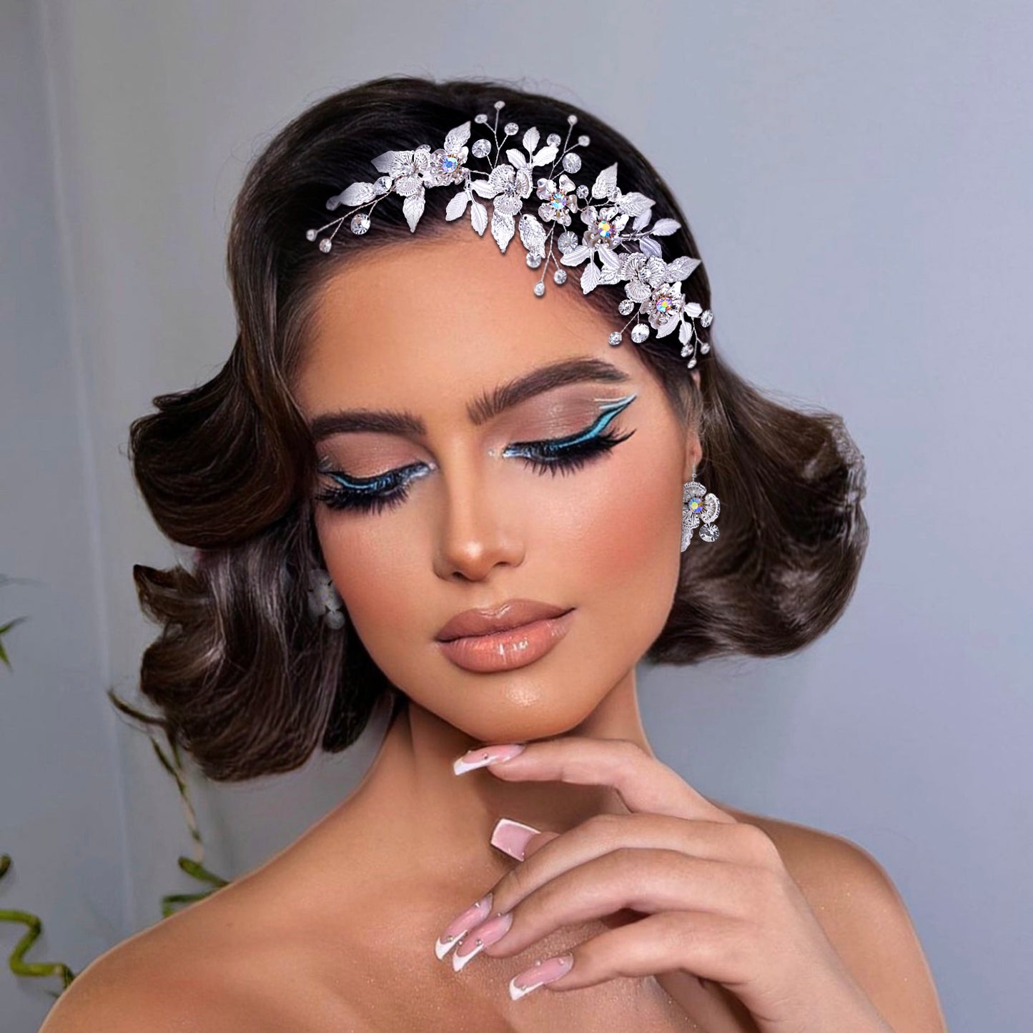 BRIDELLA BHP523 Bridal Hair Combs Alloy Flower Leaf Wedding Hair Clip Woman Hair Accessories Bride Tiara Party Girl Headwear
