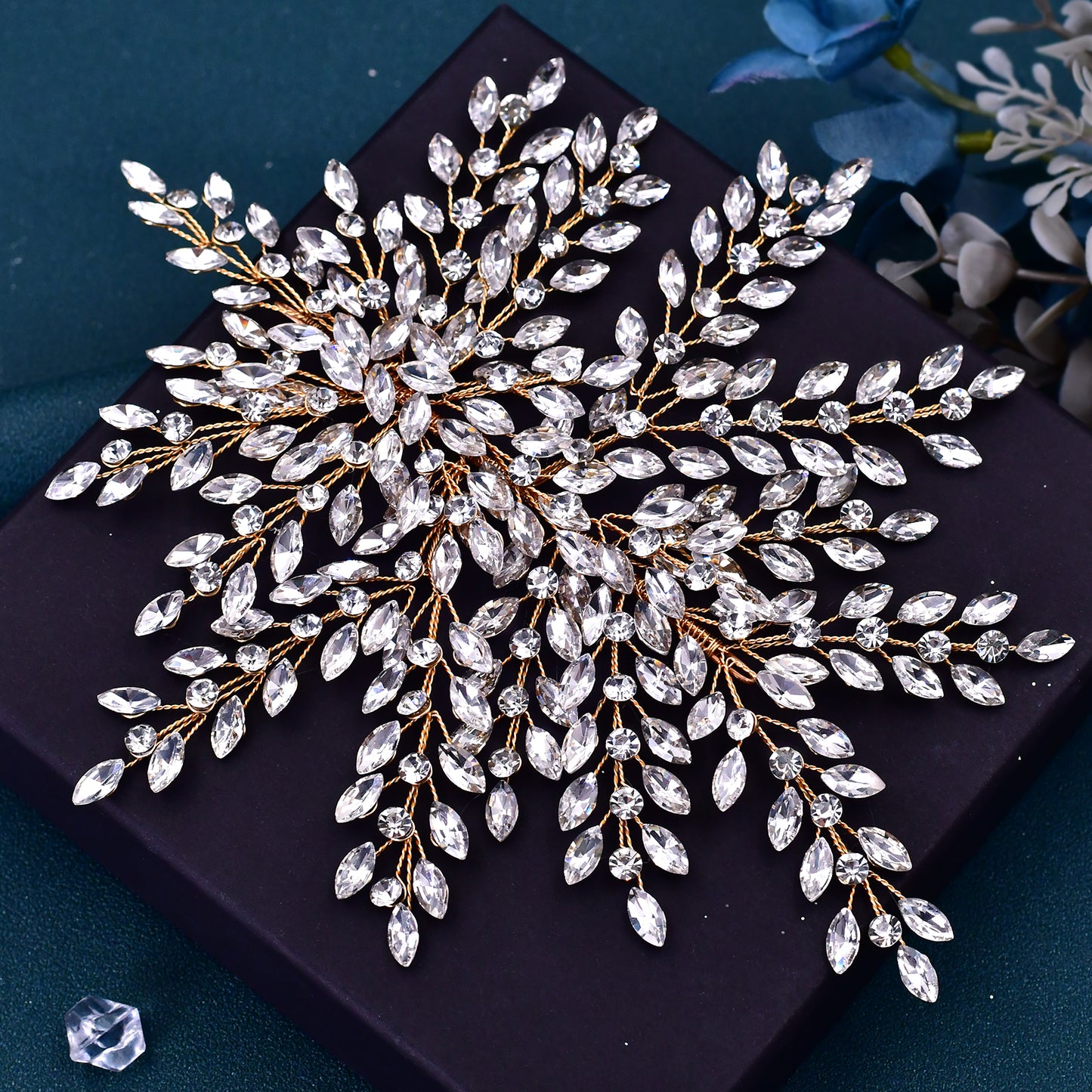 BRIDELLA BHP438 Gloden Women Hair Accessories Headpiece Party Banquet Headdress Rhinestone Bridal Headwear Luxury Wedding Headband