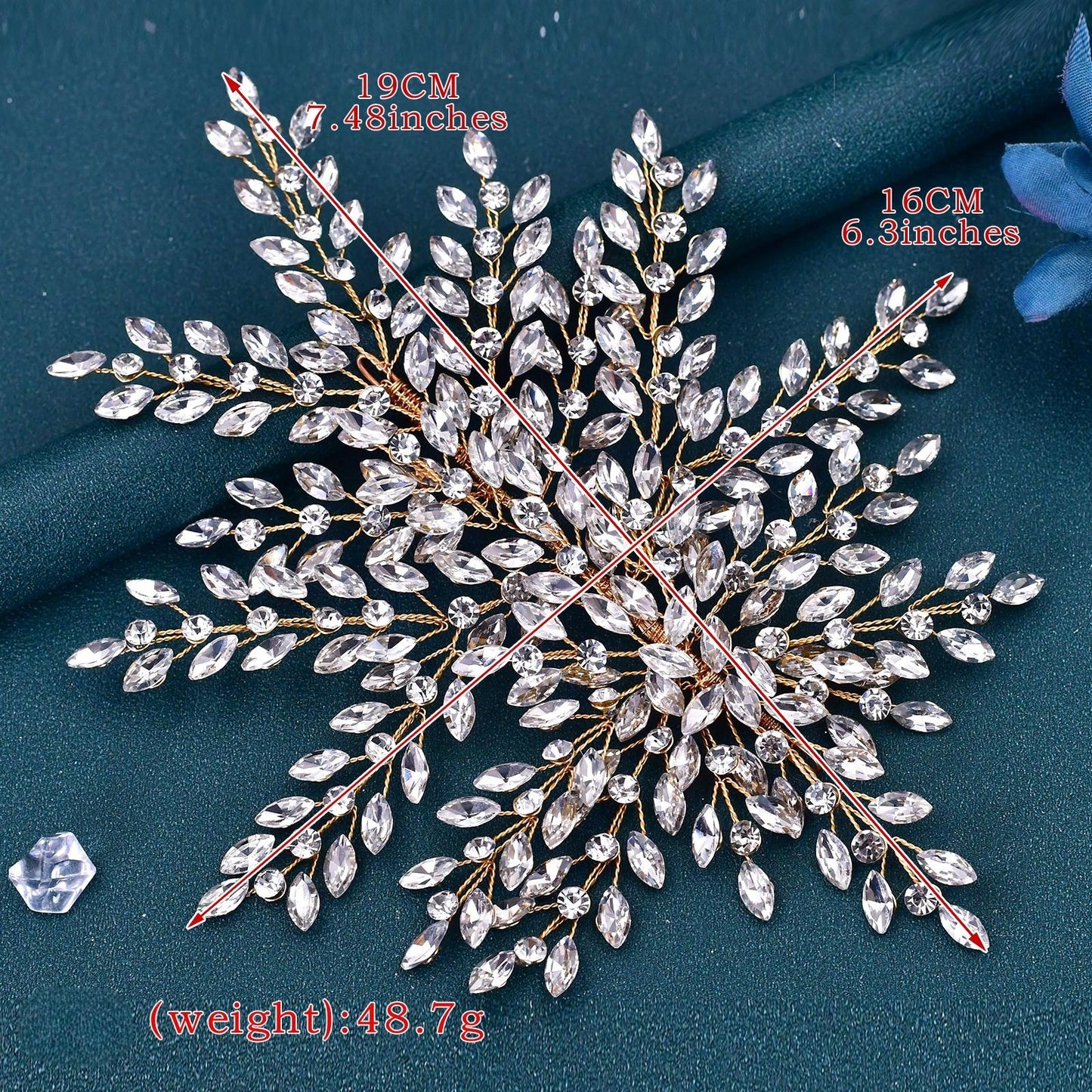 BRIDELLA BHP438 Gloden Women Hair Accessories Headpiece Party Banquet Headdress Rhinestone Bridal Headwear Luxury Wedding Headband