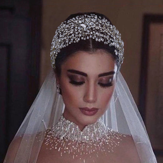 BRIDELLA BHP415 Wedding Tiaras Bridal Headbands Rhinestone Headwear Princess Crown Headdress for Woman Headband Wedding Headpiece