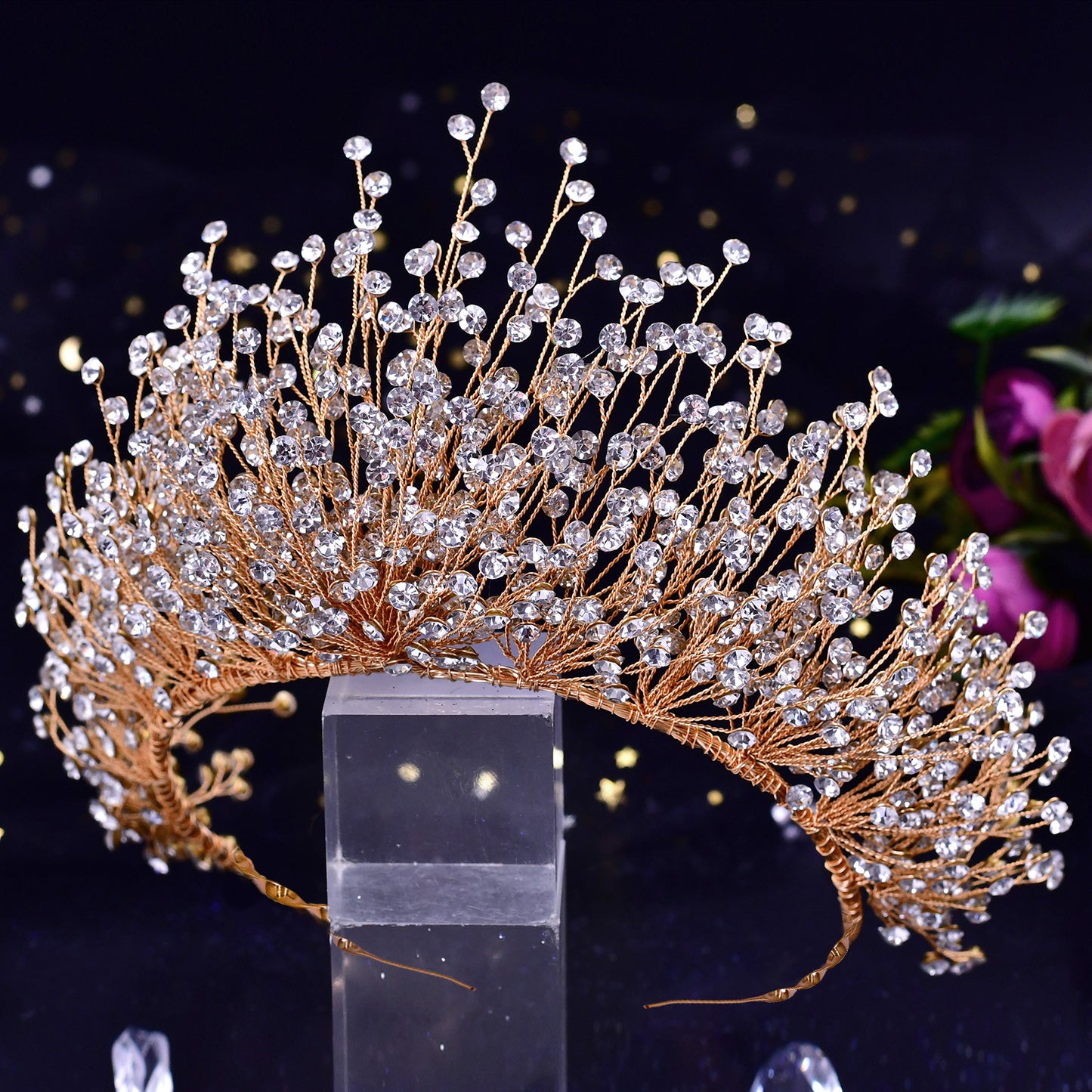 BRIDELLA BHP193 Bride Crown Bridal Tiara Wedding Hair Crown Bride Crown Bridal Wedding Hair Jewelry Princess Diadem Accessories