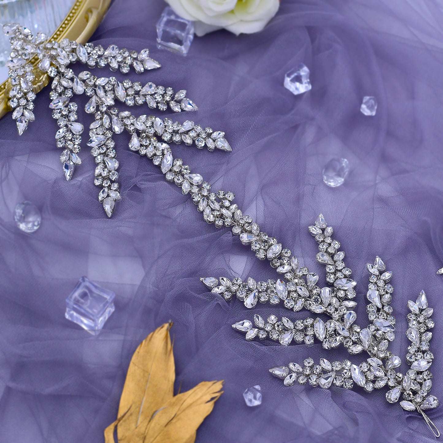 BRIDELLA BHP425 Wedding Tiara and Crown Rhinestone Headpiece Wedding Hair Accessories Women Bride Headwear Bridal Headband
