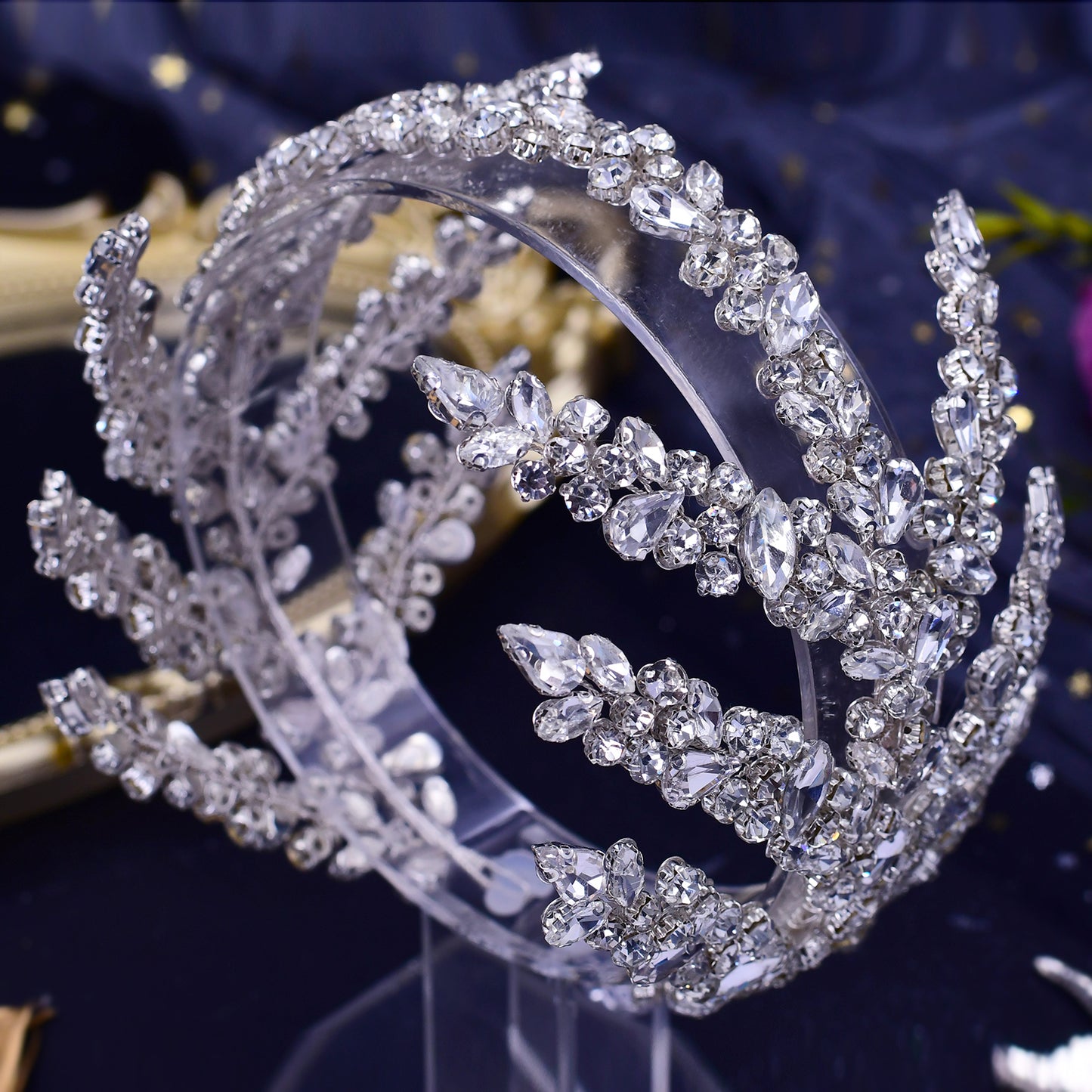 BRIDELLA BHP425 Wedding Tiara and Crown Rhinestone Headpiece Wedding Hair Accessories Women Bride Headwear Bridal Headband