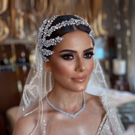 BRIDELLA BHP425 Wedding Tiara and Crown Rhinestone Headpiece Wedding Hair Accessories Women Bride Headwear Bridal Headband