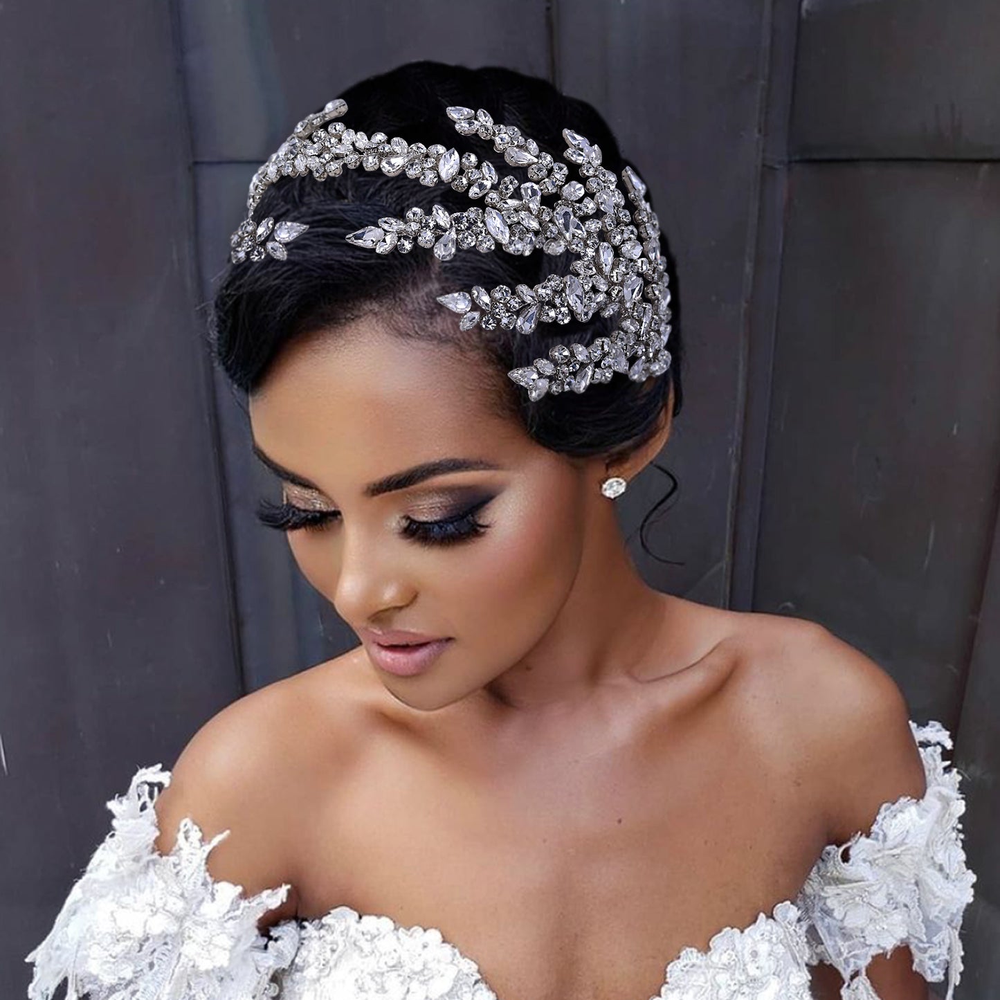 BRIDELLA BHP425 Wedding Tiara and Crown Rhinestone Headpiece Wedding Hair Accessories Women Bride Headwear Bridal Headband