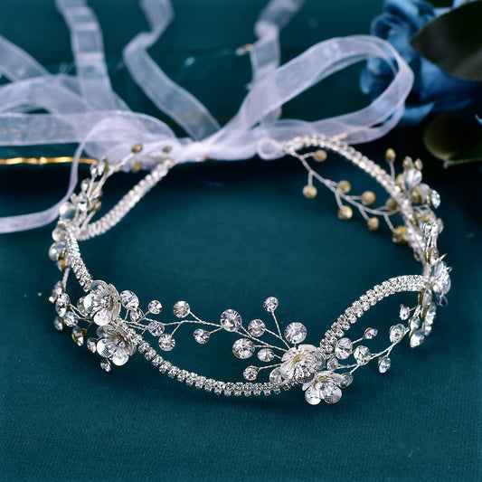 BHP573-S silver rhinestone headband