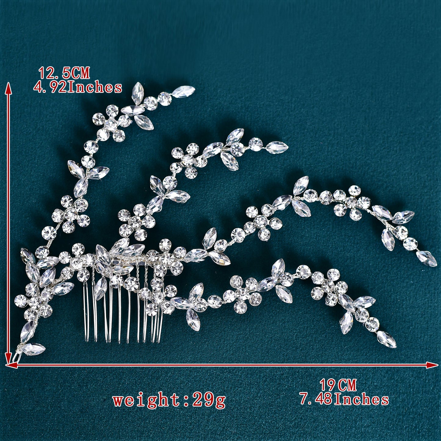 BRIDELLA BHP568 Rhinestone Hair Comb for Woman Handmade Wedding Hair Accessories Bride Headdress Bridesmaid Headwear Hair Clip