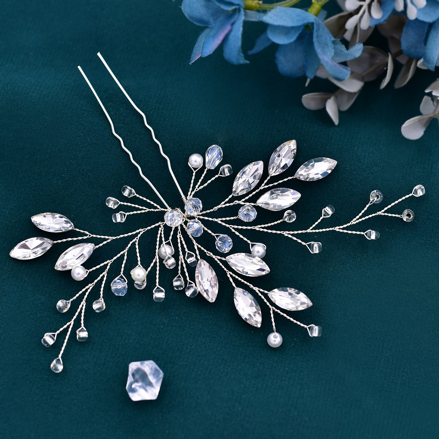 BRIDELLA BHP103GM  Wedding Hair Accessories Pearl Bride Headband Pearl Wedding Headpieces for Bride Bridal Pins Wedding Clips
