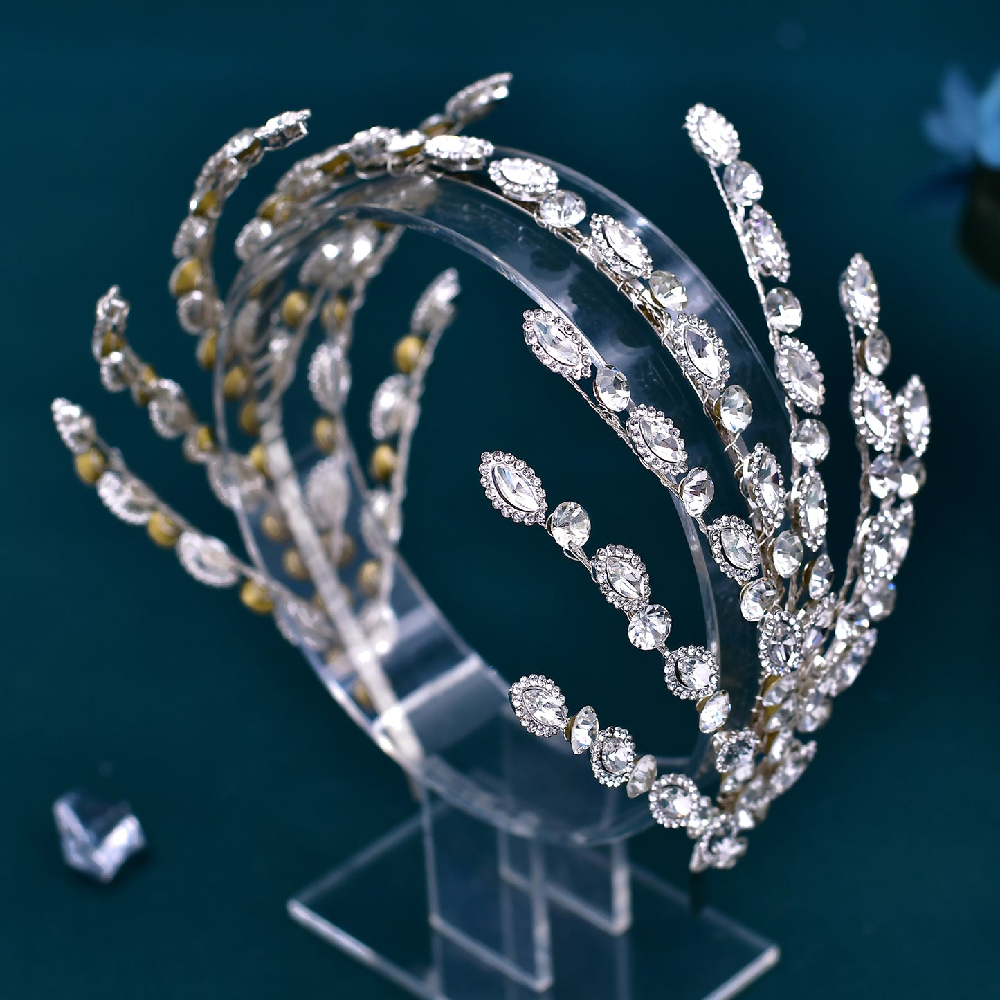 BRIDELLA BHP533 Wedding Headband Handmade Rhinestone Bridal Tiara Woman Hair Accessories for Party Bridesmaid Bride Headdress