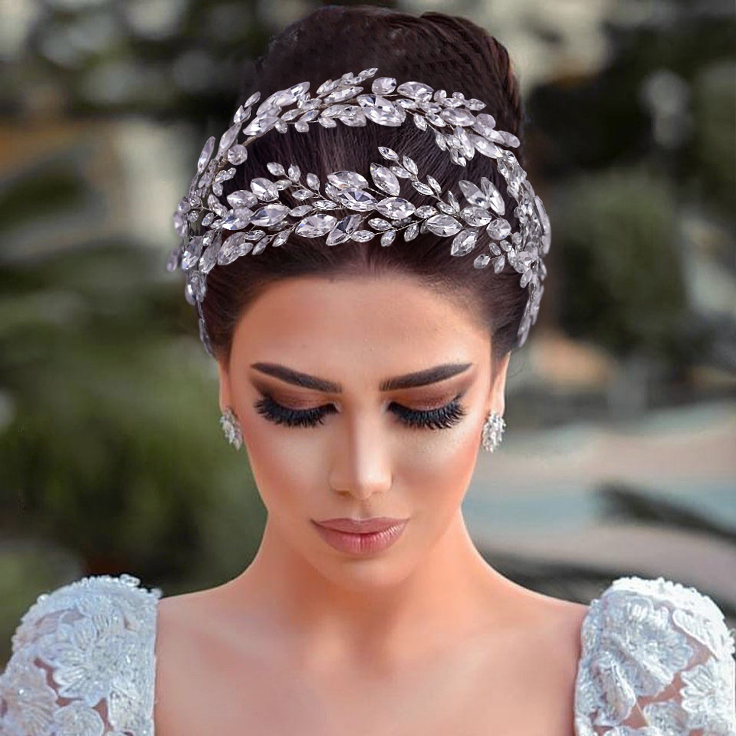 BRIDELLA BHP304 Bridal Tiaras for Wedding Rhinestone Hair Piece Crystal Headpiece Wedding Headpieces for Bride Hair Jewelry HP304