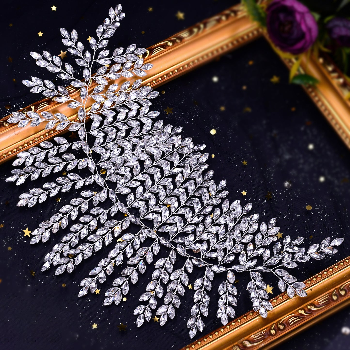 BRIDELLA BHP238 Wedding Hair Accessories Rhinestone Bridal Headband Elegant Women Tiara and Crown Girls Gifts Headdress for Party