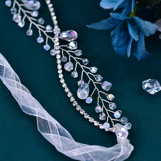 BRIDELLA BHP93 Bridal Tiara Crystal Woman Headpiece Wedding Headwear Hair Accessories Jewelry Handmade Bride Headband for Party
