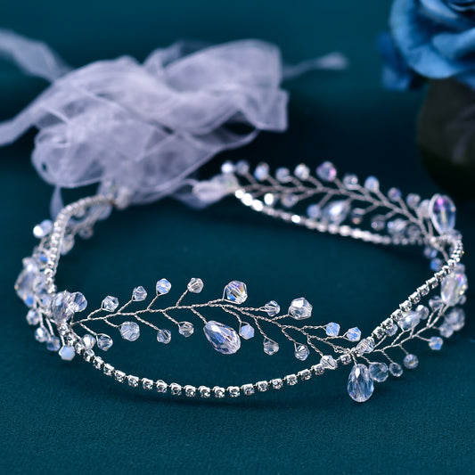 BHP93-S silver rhinestone tiara