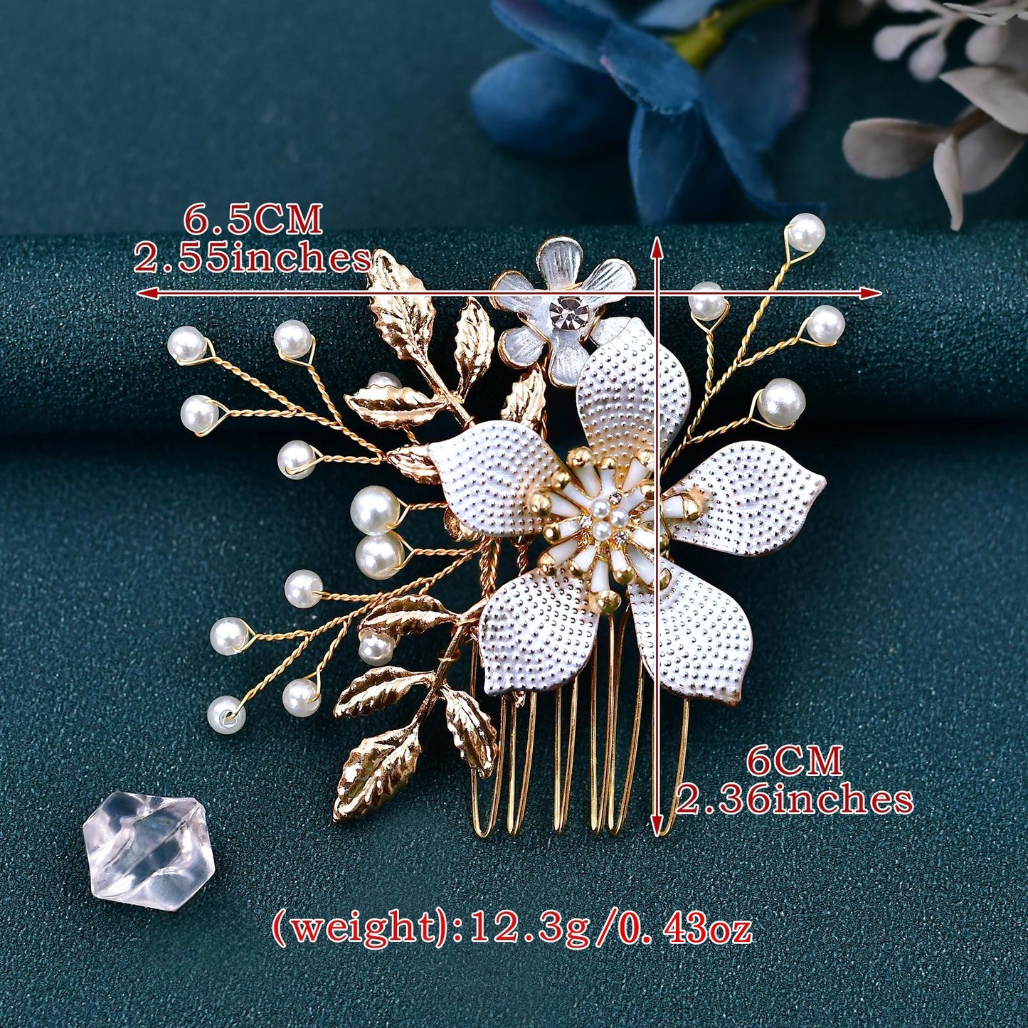 BRIDELLA BHP359  Alloy Flower Wedding Hair Comb for Bride Bridesmaid Headwear Handmade Pearl Woman Hair Clip Accessories Headdress