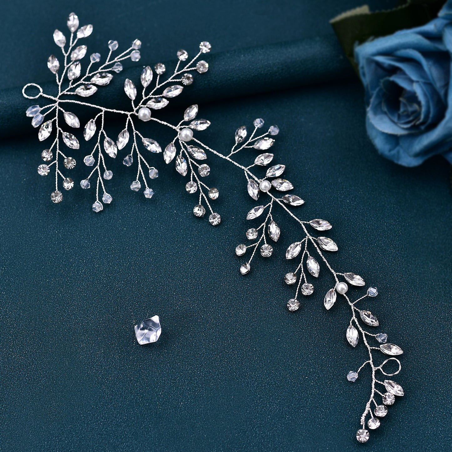 BRIDELLA BHP21 Bridal Head Piece Crystal Bride Hair Accessories Rhinestone Handmade Bridesmaid Hairpiece Jewelry Decoration