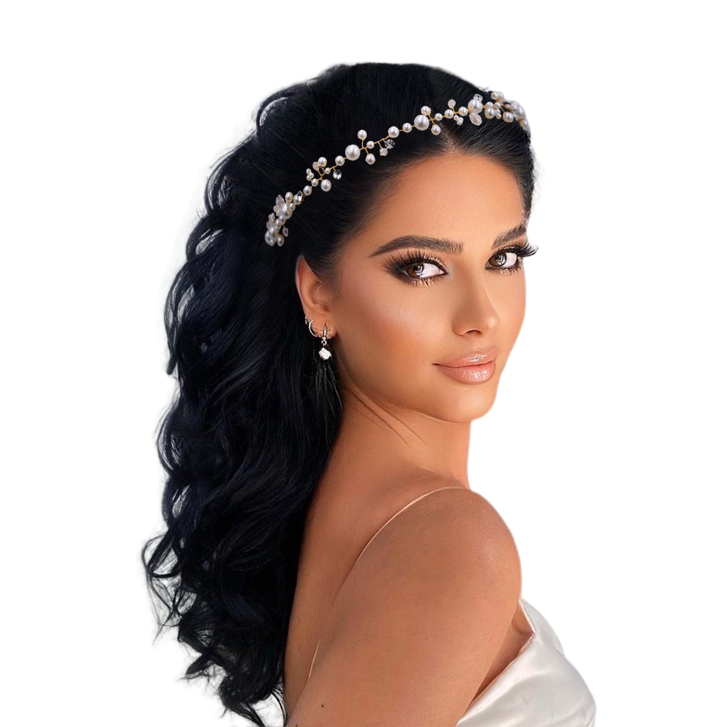 BRIDELLA BHP03 Bridal Tiara Bridal Headband Pearl Bridal Wedding Hair Accessories Crystal Wedding Hair Jewelry Wedding Hairband