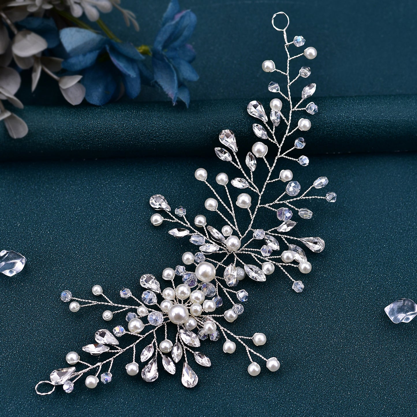BRIDELLA BHP84 Wedding Pearls Hairpiece Bridal Rhinestone Crystal Hair Accessories Woman Party Headband Bride Fashion Headwear