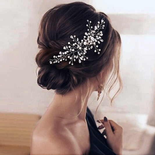 BRIDELLA BHP84 Wedding Pearls Hairpiece Bridal Rhinestone Crystal Hair Accessories Woman Party Headband Bride Fashion Headwear