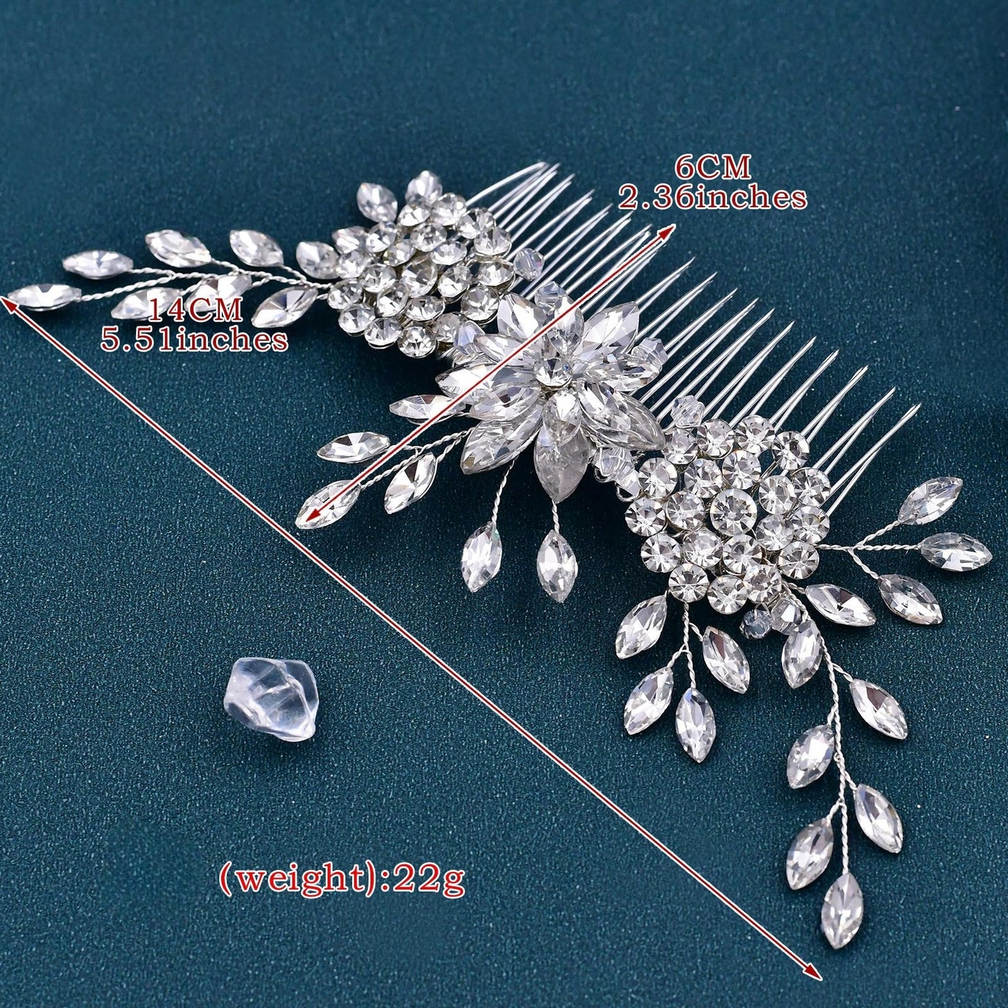 BRIDELLA BHP77 Rhinestone Bridal Hair Accessories Handmade Wedding Hair Comb Bride Headpieces Women Hair Pins Party Hair Jewelry