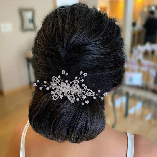 BRIDELLA BHP342  Alloy Inlaid with Diamonds Comb Crystal Bridal Wedding Combs Woman Hair Accessories Girls Bridesmaid Headwear Hair Jewelry Headdress