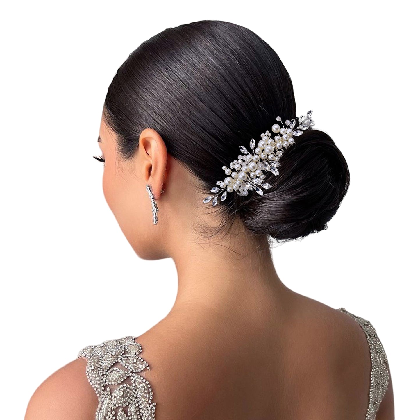 BRIDELLA BHP13 Pearl Women Hair Comb Bridal Headpiece Rhinestone Bride Headdress Wedding Hair Accessories Bridesmaid Headwear