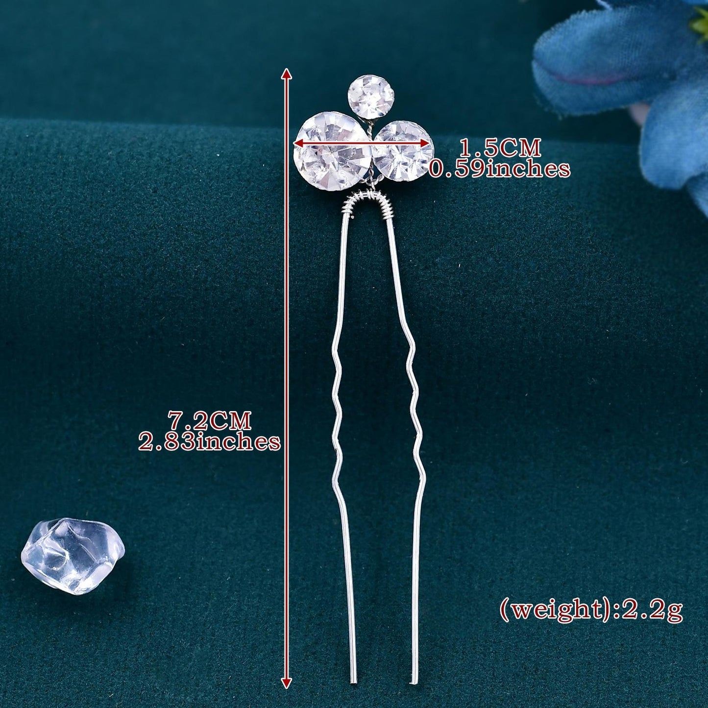 BRIDELLA BHP387-S5 Rhinestone Hair Pins Bridal Wedding Crystal Hairpiece Handmade Hair Jewelry Accessories Rhinestones Hair Clip