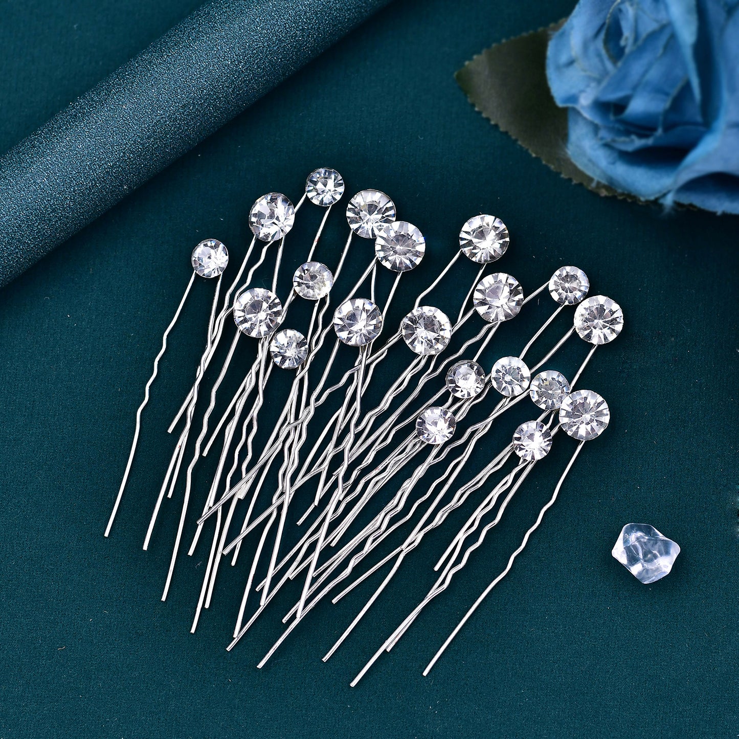 BRIDELLA BHP535 20pcs U Shape Hair Pin Rhinestone Bridal Headwear Girl Hairpin for Party Wedding Hair Accessories Woman Hair Clip