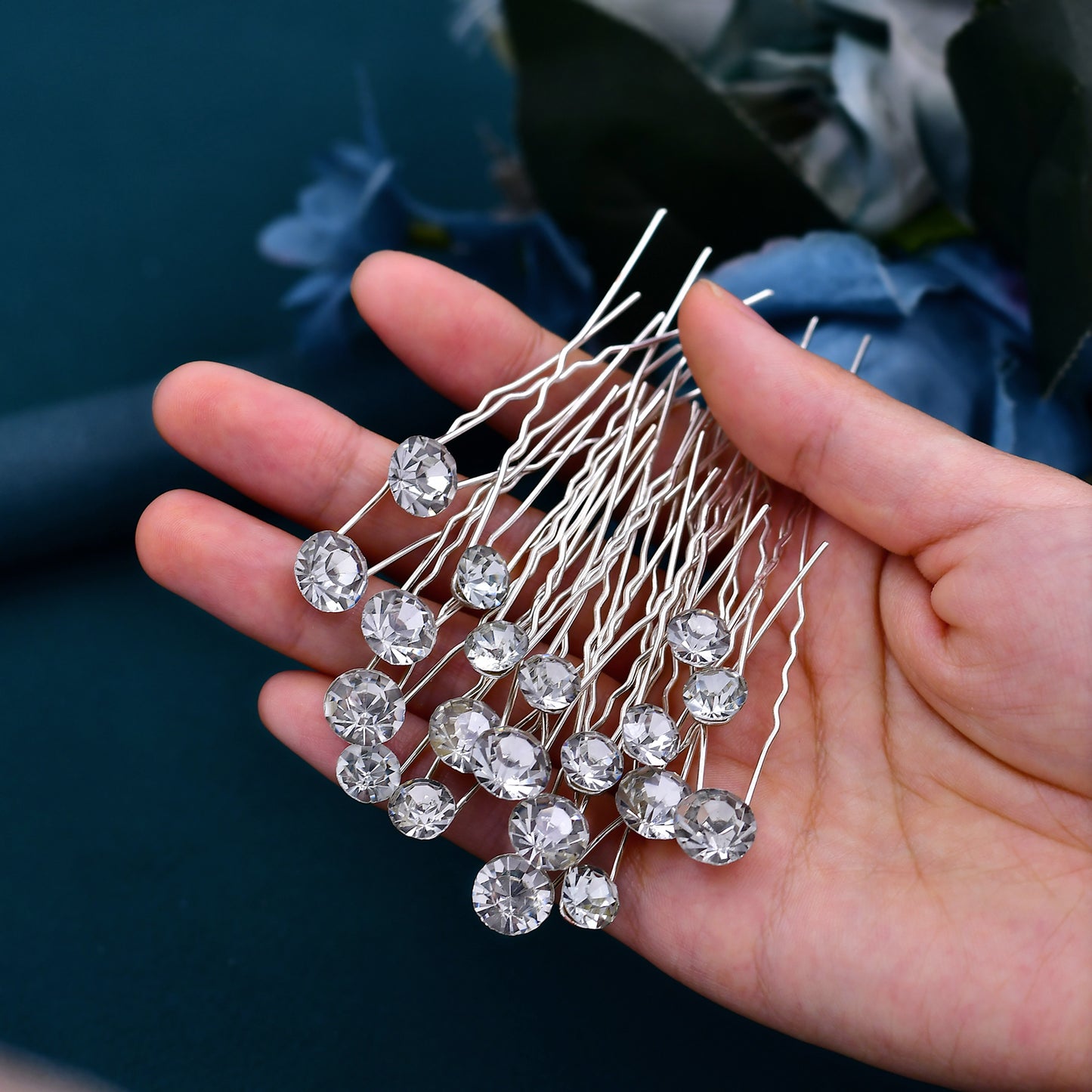 BRIDELLA BHP535 20pcs U Shape Hair Pin Rhinestone Bridal Headwear Girl Hairpin for Party Wedding Hair Accessories Woman Hair Clip