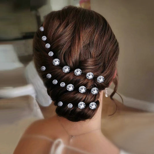 BRIDELLA BHP535 20pcs U Shape Hair Pin Rhinestone Bridal Headwear Girl Hairpin for Party Wedding Hair Accessories Woman Hair Clip