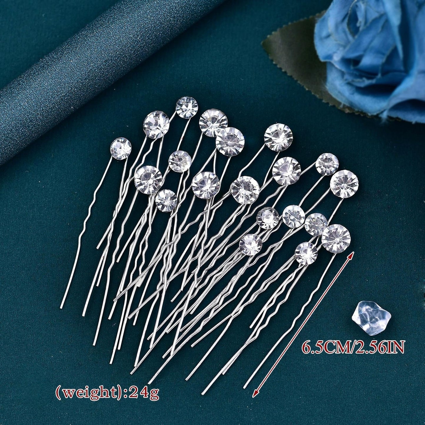BRIDELLA BHP535 20pcs U Shape Hair Pin Rhinestone Bridal Headwear Girl Hairpin for Party Wedding Hair Accessories Woman Hair Clip