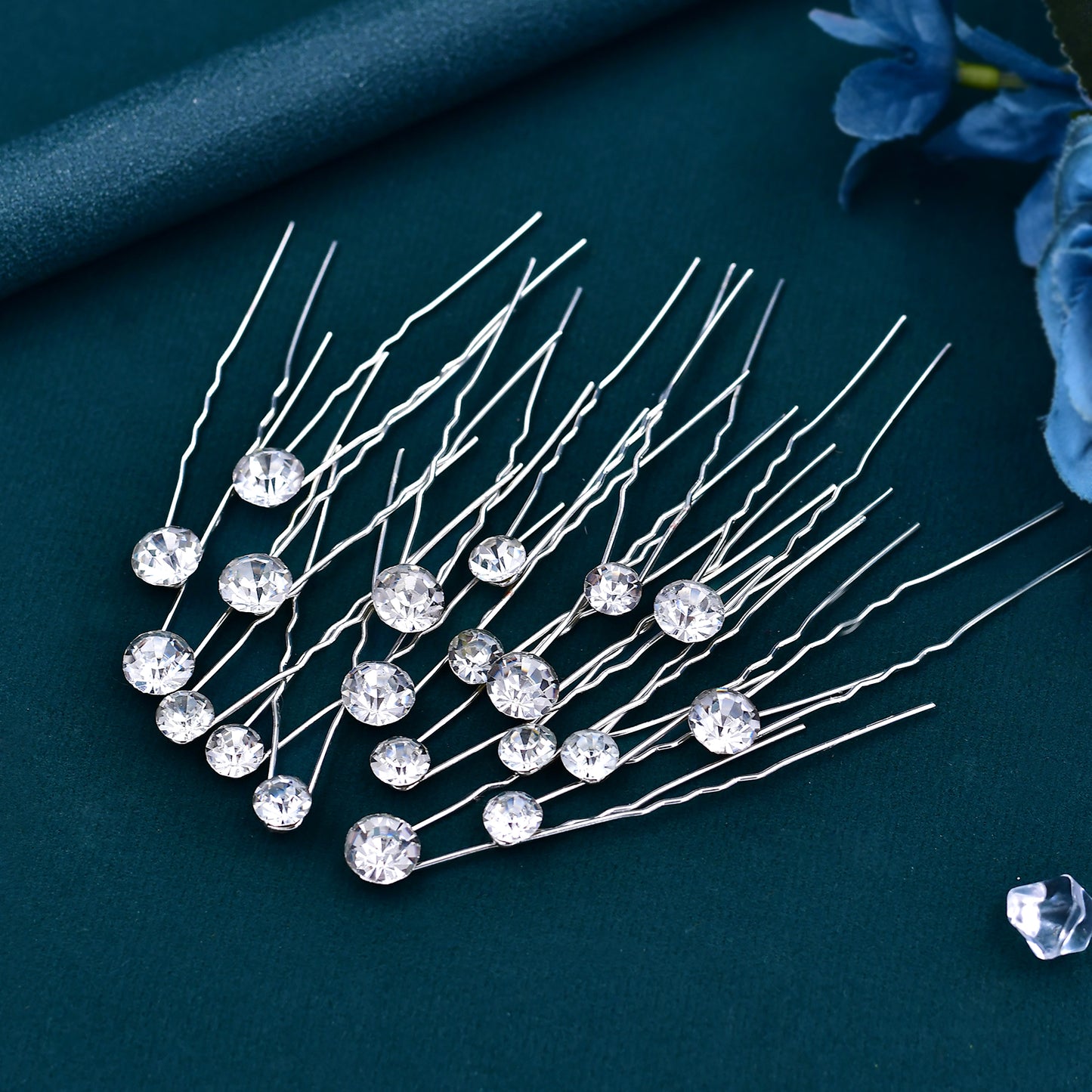 BRIDELLA BHP535 20pcs U Shape Hair Pin Rhinestone Bridal Headwear Girl Hairpin for Party Wedding Hair Accessories Woman Hair Clip