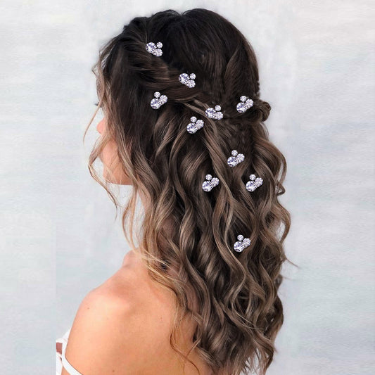 BRIDELLA BHP387-S5 Rhinestone Hair Pins Bridal Wedding Crystal Hairpiece Handmade Hair Jewelry Accessories Rhinestones Hair Clip