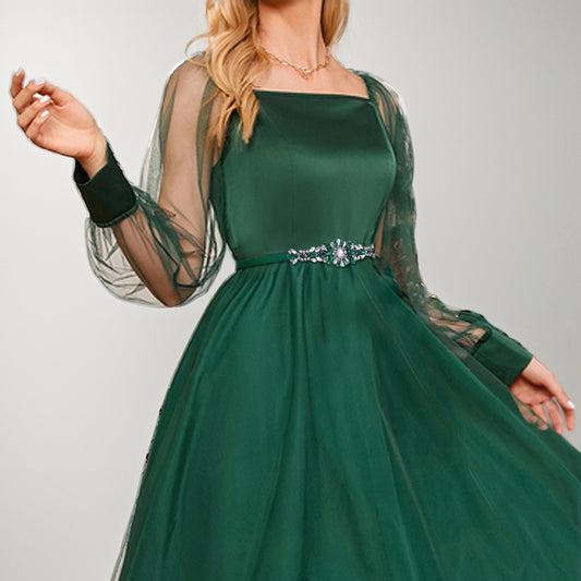 BRIDELLA BS142KL Vintage Emerald Crystal Fairy Tale Waist Accessory Extended Party And Dinner Belt