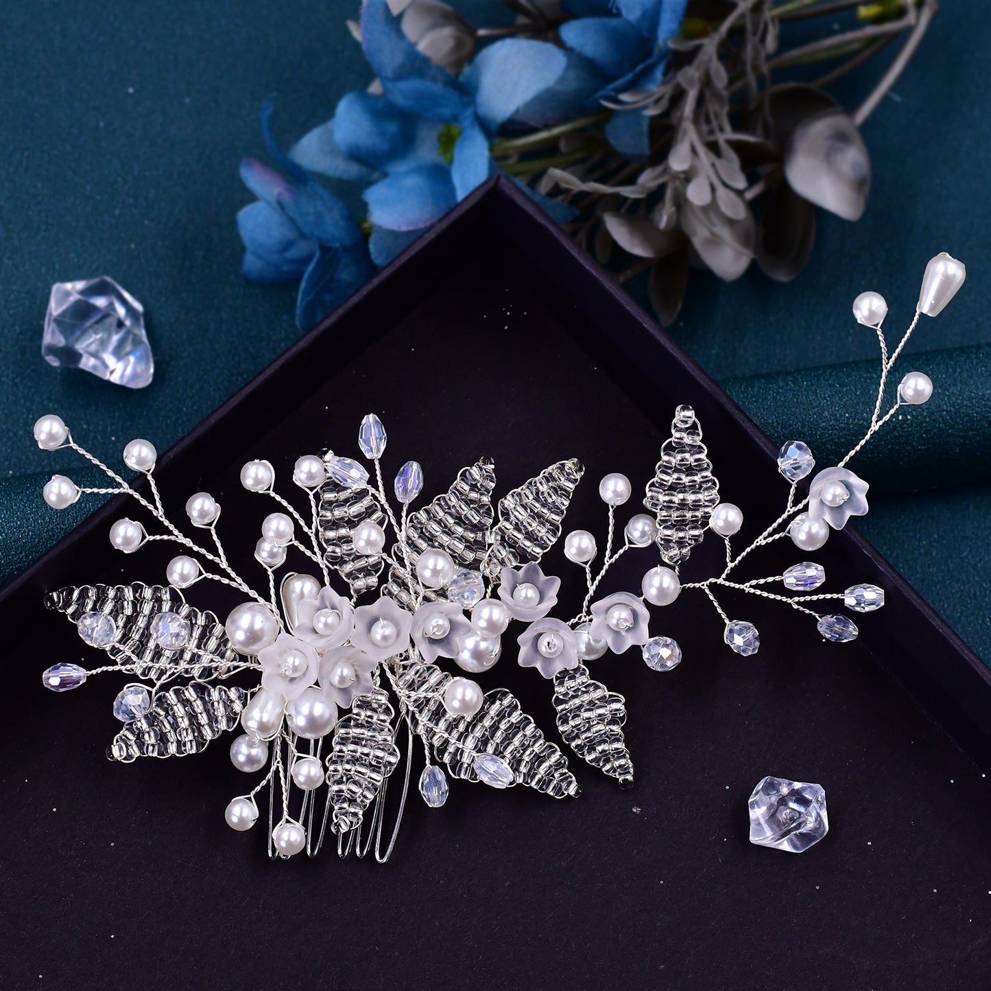 BRIDELLA BHP135 Pearl Woman Hair Comb Bridal Tiara Headdress Wedding Accessories Jewelry Bride Hair Clip Bridesmaid Headpiece