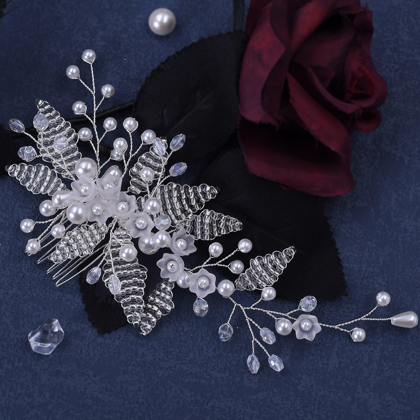 BRIDELLA BHP135 Pearl Woman Hair Comb Bridal Tiara Headdress Wedding Accessories Jewelry Bride Hair Clip Bridesmaid Headpiece