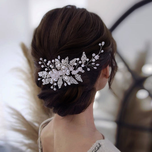 BRIDELLA BHP135 Pearl Woman Hair Comb Bridal Tiara Headdress Wedding Accessories Jewelry Bride Hair Clip Bridesmaid Headpiece