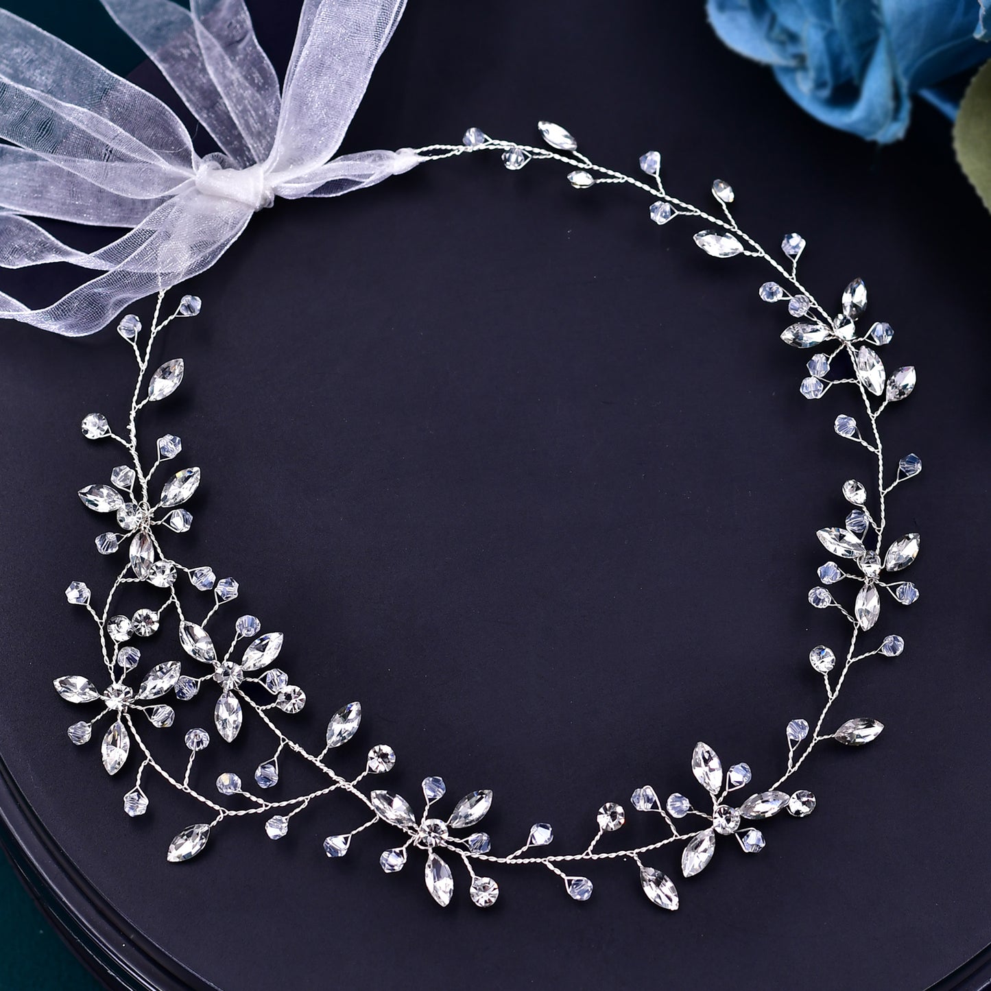 BRIDELLA BHP142 Rhinestone Headband for Girl Bridal Headwear Wedding Hairband Handmade Woman Hair Accessories Bridal Headdress
