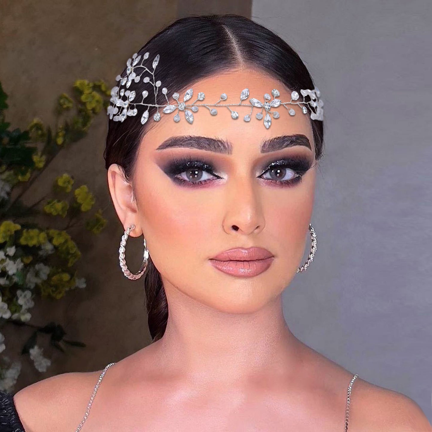 BRIDELLA BHP142 Rhinestone Headband for Girl Bridal Headwear Wedding Hairband Handmade Woman Hair Accessories Bridal Headdress