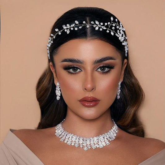 BRIDELLA BHP142 Rhinestone Headband for Girl Bridal Headwear Wedding Hairband Handmade Woman Hair Accessories Bridal Headdress