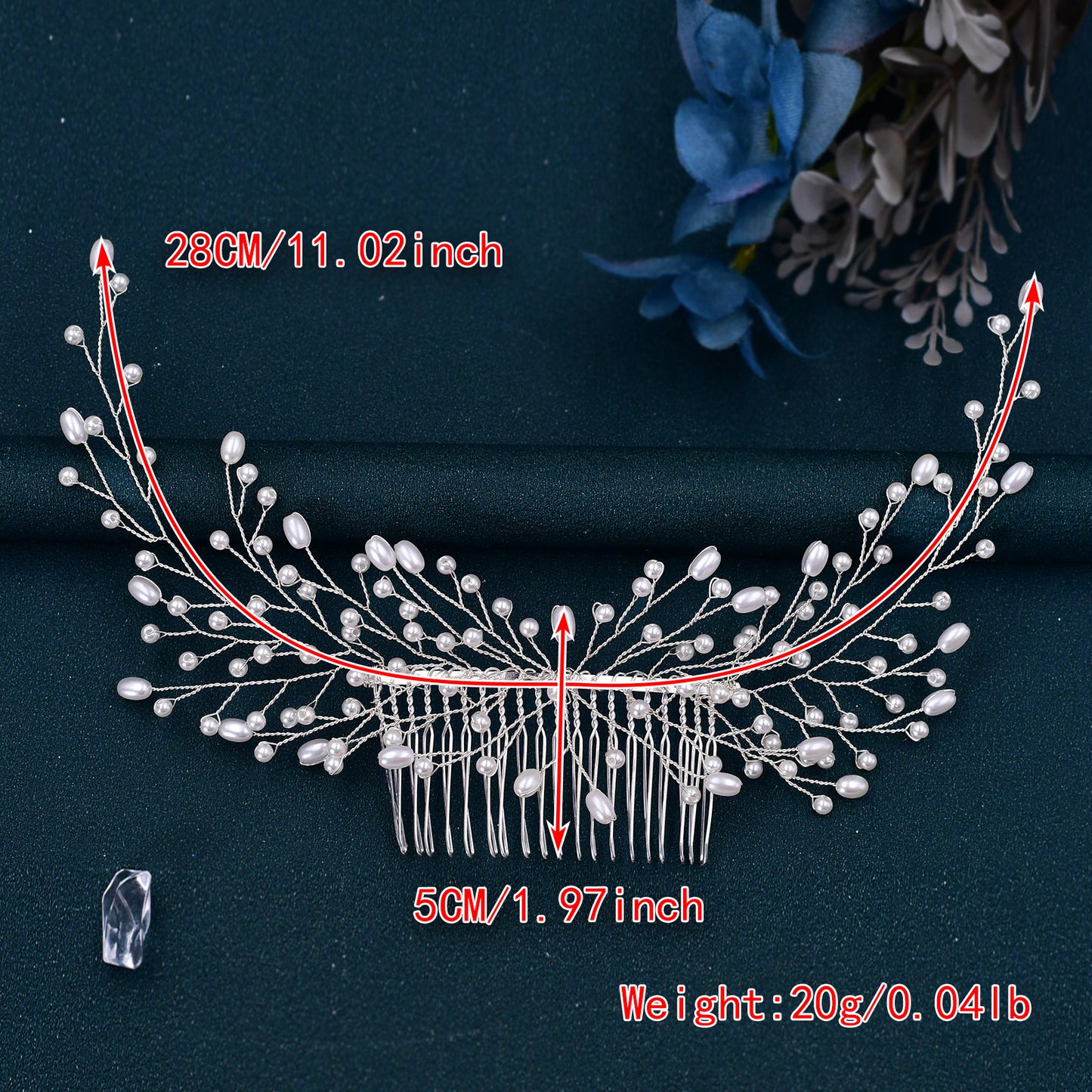 BRIDELLA BHP182 Wedding Comb Pearl Headwear Hair Clip Bride Hair Accessories Jewelry Handmade Bridal Girl Headpiece for Party