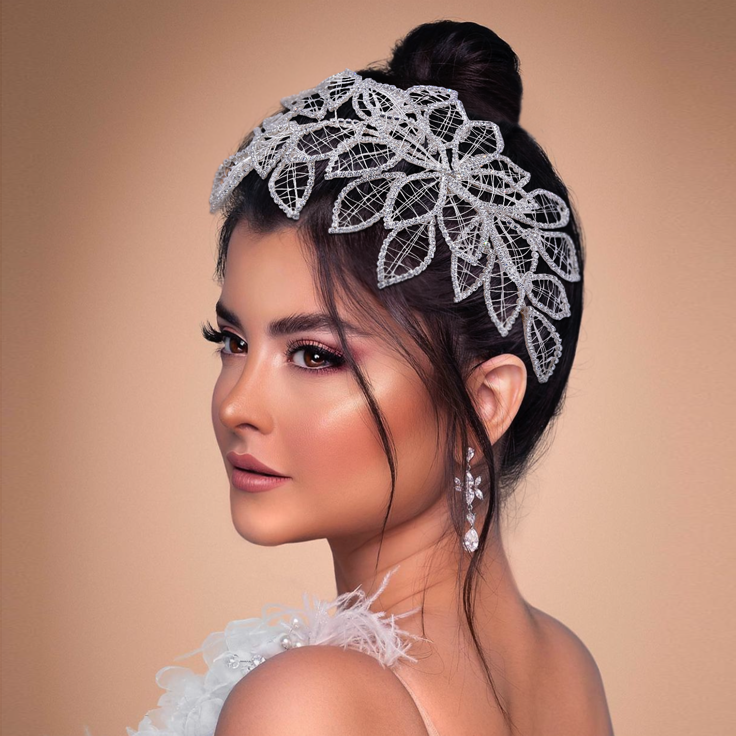BRIDELLA BHP256-XS Handmade Bridal Crown Woman Wedding Hair Accessories Rhinestone Headpiece European Bridal Tiara and Headdress